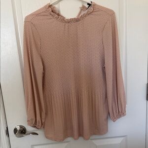 Adrianna Papell Blush Ruffle Neck Blouse